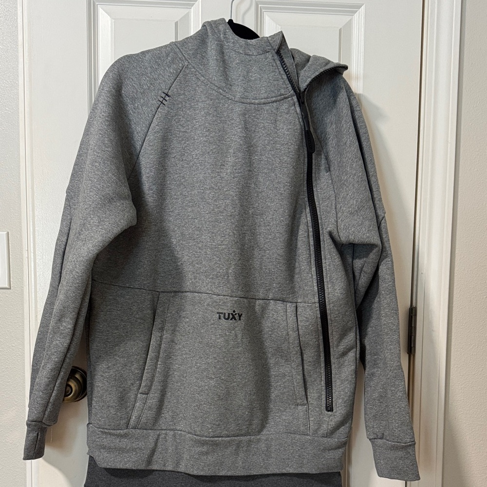 Gray Tuxy Hoodie with Zipper